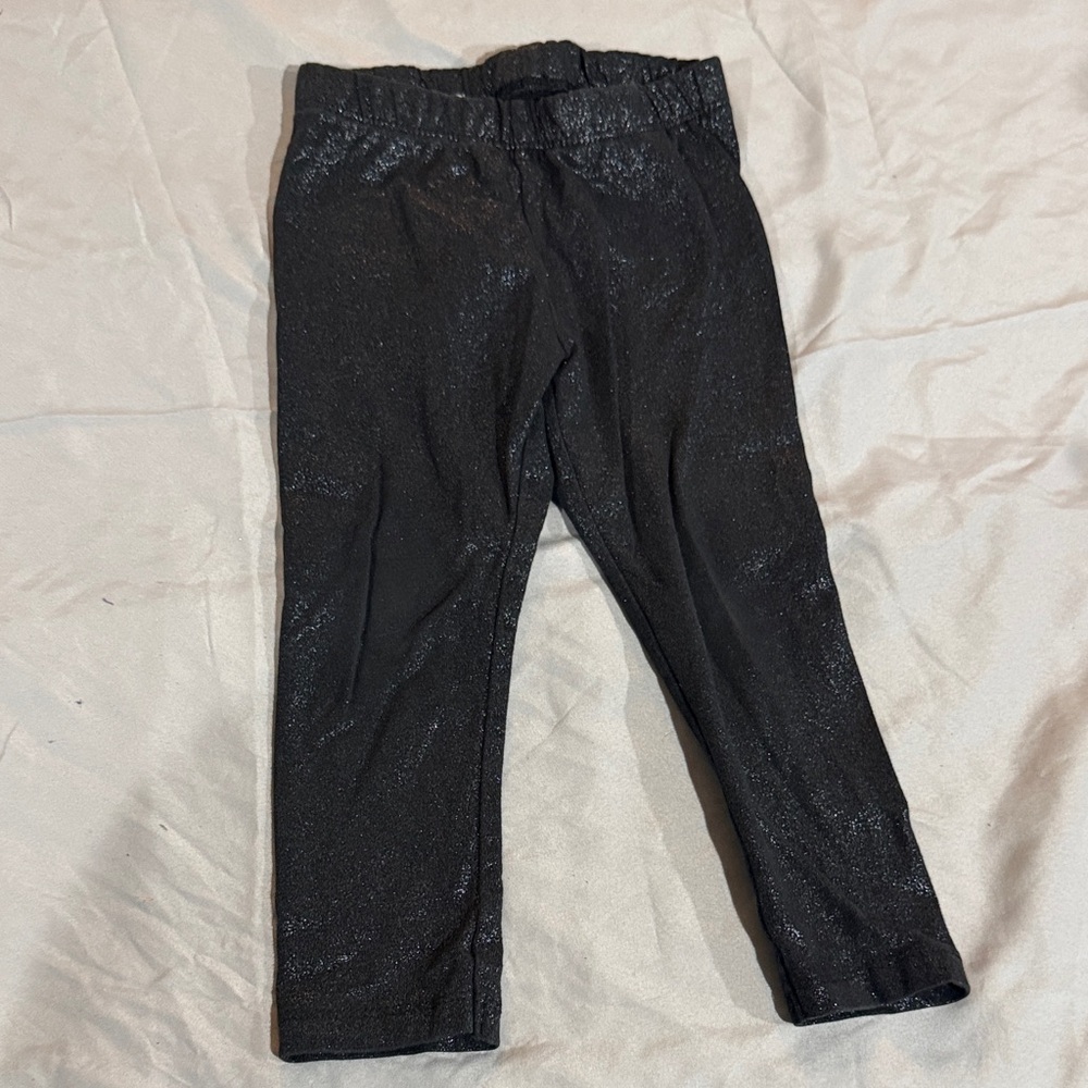Glittery Black Kids Leggings